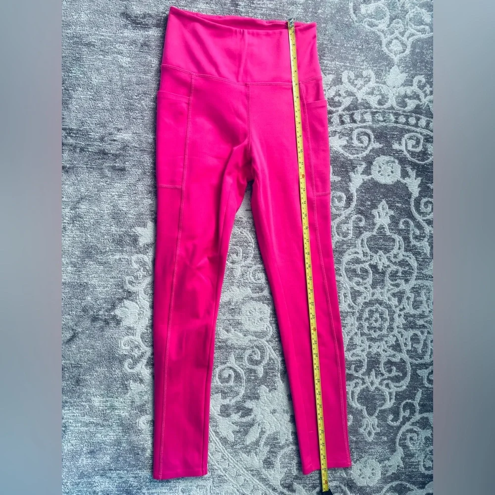 NWT DANSKIN Hot Pink High Waist XS Leggings 24” pockets - Picture 9 of 16